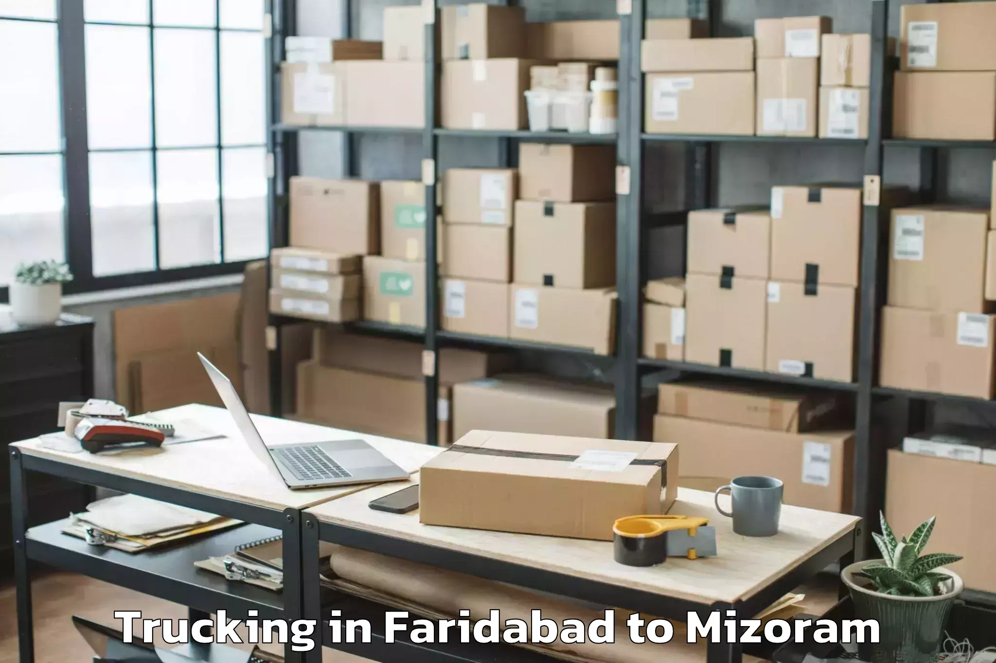 Book Faridabad to Saiha Trucking Online